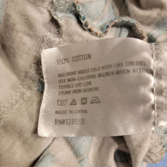 Womens Split Tank Top Blue Stripes Pocket With Orange Text Size Medium‎ - Picture 7 of 7